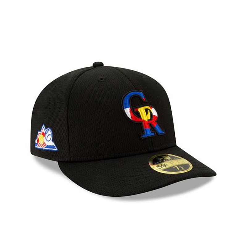 MLB Colorado Rockies 2021 Spring Training Low Profile 59Fifty Fitted (KVE2528) - Black New Era Caps